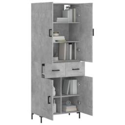 Berkfield Home Highboard Concrete Grey 69.5x34x180 cm Engineered Wood - thumbnail 3