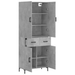 Berkfield Home Highboard Concrete Grey 69.5x34x180 cm Engineered Wood - thumbnail 4