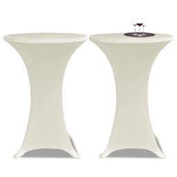 Berkfield Home Standing Table Cover √ò80 cm Cream Stretch 4 pcs - thumbnail 2