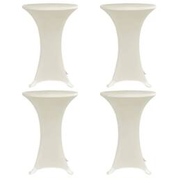 Berkfield Home Standing Table Cover √ò80 cm Cream Stretch 4 pcs - thumbnail 1
