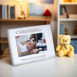 Happy Homewares Silver Christening 4x6 Picture Frame for Wall or Table Use - thumbnail 6
