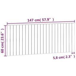 Berkfield Home Wall Headboard 147x3x60 cm Solid Wood Pine in Light Brown - Size: 147 x 3 x 60 cm - thumbnail 8