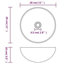 Berkfield Home Bathroom Sink Ceramic Matt Pink Round - thumbnail 6