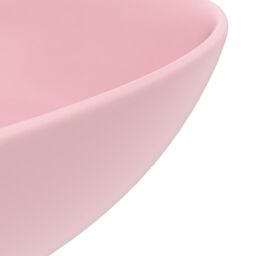 Berkfield Home Bathroom Sink Ceramic Matt Pink Round - thumbnail 5