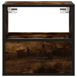 Berkfield Home Wall-mounted Bedside Cabinet Smoked Oak 40x31x39.5 cm in Brown - thumbnail 5