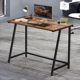 Rafaelo Mobilia Industrial Rustic Computer Desk 100CM Wide in Brown - thumbnail 5