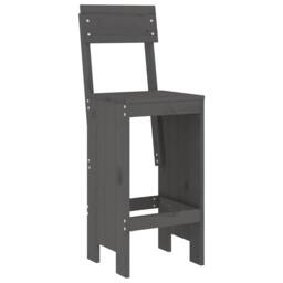 Berkfield Home 3 Piece Garden Bar Set Grey Solid Wood Pine - thumbnail 4