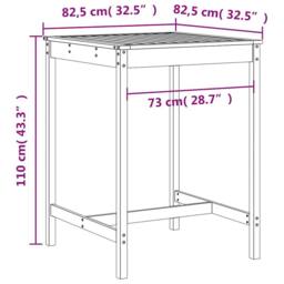 Berkfield Home 3 Piece Garden Bar Set Grey Solid Wood Pine - thumbnail 9