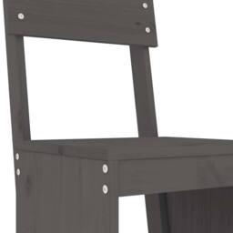 Berkfield Home 3 Piece Garden Bar Set Grey Solid Wood Pine - thumbnail 5