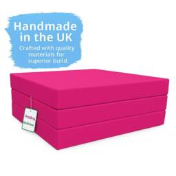 House of Home Fold Out Z Bed Single Size Chair Bed Folding Guest Sofa Pink - thumbnail 4