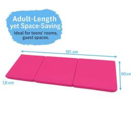 House of Home Fold Out Z Bed Single Size Chair Bed Folding Guest Sofa Pink - thumbnail 2