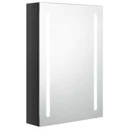 Berkfield Home LED Bathroom Mirror Cabinet Shining Black 50x13x70 cm - Size: 50 x 13 x 70 cm - thumbnail 2