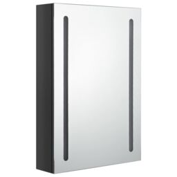 Berkfield Home LED Bathroom Mirror Cabinet Shining Black 50x13x70 cm - Size: 50 x 13 x 70 cm - thumbnail 3