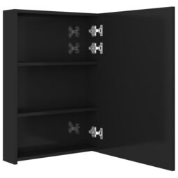 Berkfield Home LED Bathroom Mirror Cabinet Shining Black 50x13x70 cm - Size: 50 x 13 x 70 cm - thumbnail 5