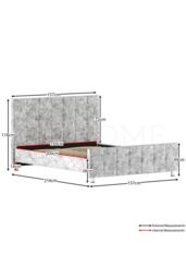 Home Discount Vida Designs Valentina King Size Bed Frame Velvet Fabric UKFR Storage in Silver - thumbnail 2