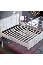 Home Discount Vida Designs Valentina King Size Bed Frame Velvet Fabric UKFR Storage in Silver - thumbnail 4