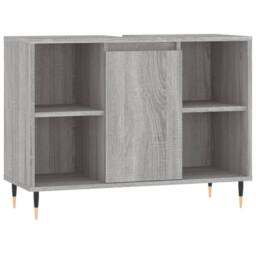Berkfield Home Modern 3 Piece Bathroom Furniture Set Grey Sonoma Engineered Wood - thumbnail 9