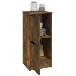 Berkfield Home Sideboards 2 pcs Smoked Oak 30x30x70 cm Engineered Wood in Brown - Size: 30 x 30 x 70 cm - thumbnail 4