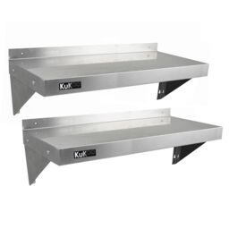 Monstershop 2 x KuKoo Stainless Steel Shelves 1000mm x 300mm in Silver