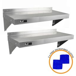 Monstershop 2 x KuKoo Stainless Steel Shelves 1000mm x 300mm in Silver - thumbnail 6