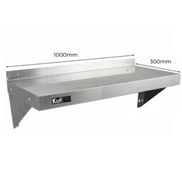 Monstershop 2 x KuKoo Stainless Steel Shelves 1000mm x 300mm in Silver - thumbnail 3