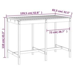 Berkfield Home Garden Table Honey Brown 159.5x82.5x110 cm Solid Wood Pine - thumbnail 7