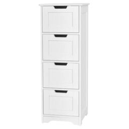 Havendro Freestanding Storage Organizer Side Table Bathroom Storage in White - thumbnail 1