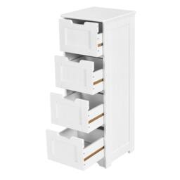 Havendro Freestanding Storage Organizer Side Table Bathroom Storage in White - thumbnail 3