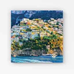 "Warren Reed - Designer Positano, Amalfi Coast Canvas in Green - Size: W16"" x H16""" - thumbnail 1