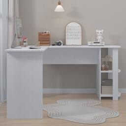 Harmin White L-Shaped Corner Home Study Desk - thumbnail 2