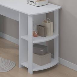 Harmin White L-Shaped Corner Home Study Desk - thumbnail 3
