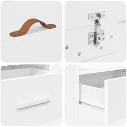 Berkfield Home Storage Bed Frame with Drawer White 90 x 200 cm Engineered wood - thumbnail 9
