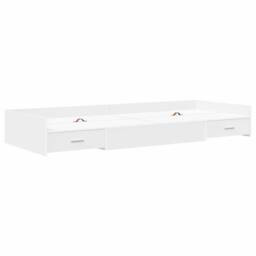 Berkfield Home Storage Bed Frame with Drawer White 90 x 200 cm Engineered wood - thumbnail 2