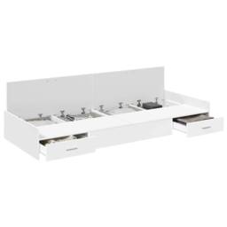 Berkfield Home Storage Bed Frame with Drawer White 90 x 200 cm Engineered wood - thumbnail 3