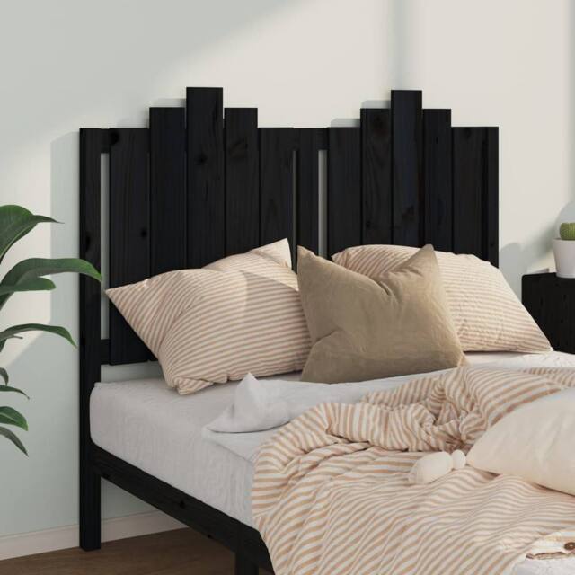 Berkfield Home Beautiful Bed Headboard Black 126x4x110 cm Solid Wood Pine - Size: 126 x 4 x 110 cm - image 1