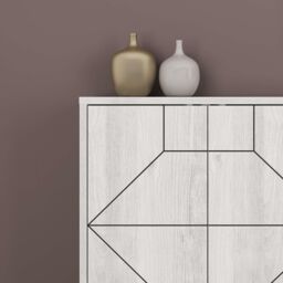 Decortie 6-Doors Push-to-open Doors Sideboard 'Dune' with Metal Legs 183cm in Off-White - Size: 3 Pack - thumbnail 3