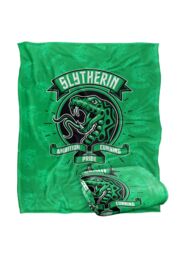 Warner Brothers Harry Potter Slytherin Varsity Badge Blanket 152 x 127 cm in White - thumbnail 2