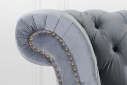 Birlea Chesterfield Sofa 3 Seater Chester Grey Velvet Studded Settee - thumbnail 4