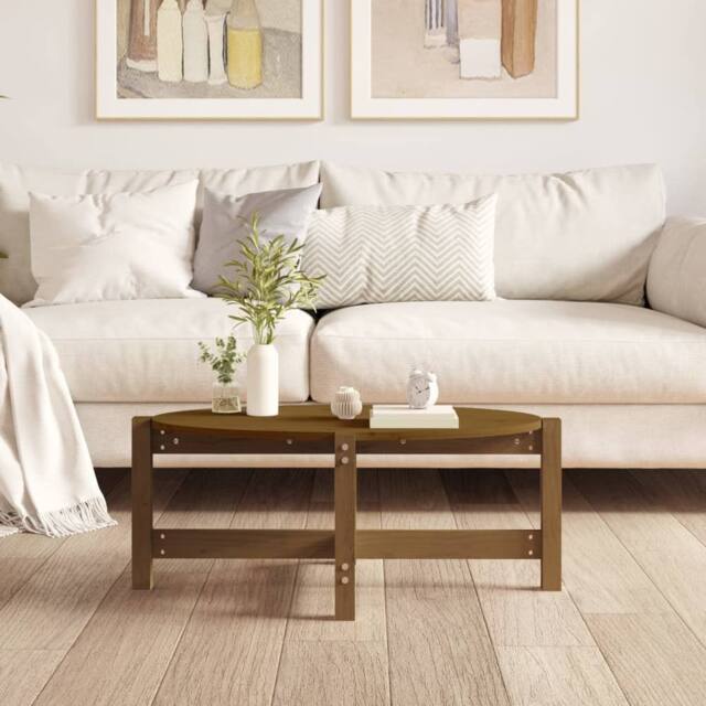 Berkfield Home Beautiful Coffee Table Honey Brown 87x48x35 cm Solid Wood Pine - Size: 87 x 48 x 35 cm - image 1
