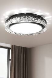 Round Acrylic Flush Mount LED Ceiling in Black