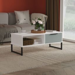 Ready Assembled 2 U Menai 1 Drawer Coffee Table (Ready Assembled) in Duck Egg Blue - thumbnail 1