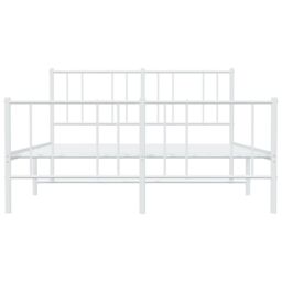 Berkfield Home Metal Bed Frame with Headboard & Footboard White 160x200 cm - thumbnail 6