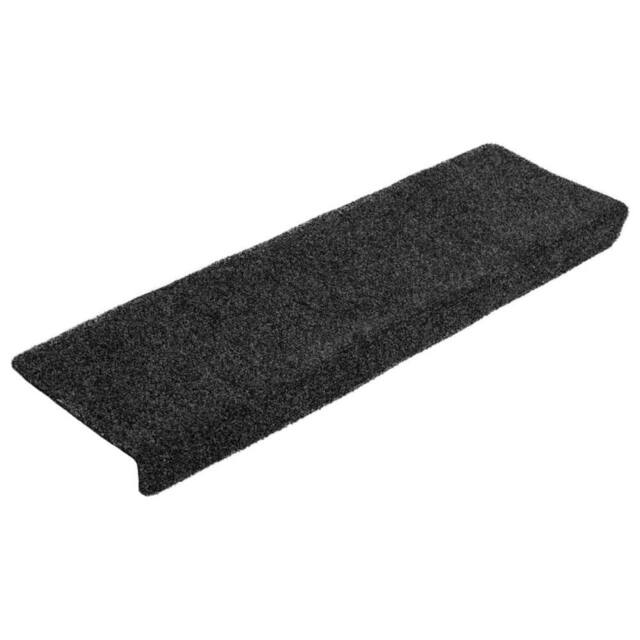 Berkfield Home Stair Mats 10 pcs Grey 65x21x4 cm Needle Punch - Size: Medium - image 1
