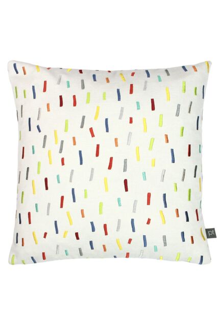 Prestigious Textiles Dolly Mixture Embroidered Soft Velvet Cushion in Cream - Size: 40 cm x 40 cm - image 1