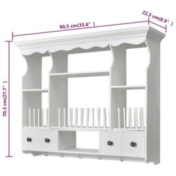 Berkfield Home Elegant Wooden Kitchen Wall Cabinet White - thumbnail 8