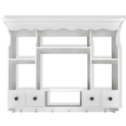 Berkfield Home Elegant Wooden Kitchen Wall Cabinet White - thumbnail 5