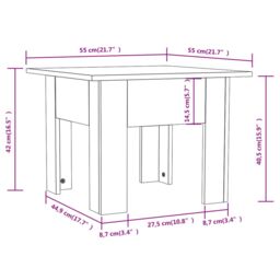 Berkfield Home Coffee Table Sonoma Oak 55x55x42 cm Engineered Wood in Brown - Size: 55 x 55 x 42 cm - thumbnail 6