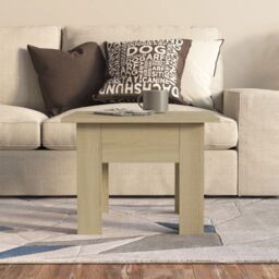 Berkfield Home Coffee Table Sonoma Oak 55x55x42 cm Engineered Wood in Brown - Size: 55 x 55 x 42 cm - thumbnail 3