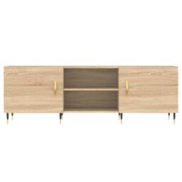 Berkfield Home TV Cabinet Sonoma Oak 150x30x50 cm Engineered Wood in Light Tan - Size: 150 x 30 x 50 cm - thumbnail 5