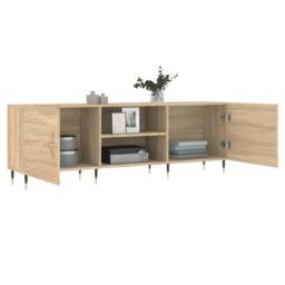 Berkfield Home TV Cabinet Sonoma Oak 150x30x50 cm Engineered Wood in Light Tan - Size: 150 x 30 x 50 cm - thumbnail 4
